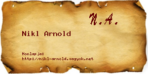 Nikl Arnold névjegykártya